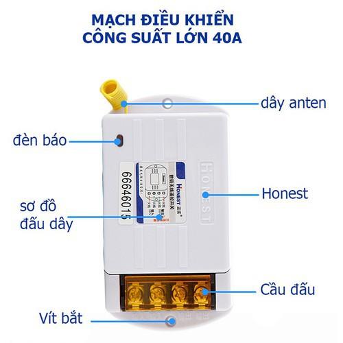 Công tắc điều khiển từ xa Honest HT-6220KGD công suất lớn 220v 40A 1000m dùng cho máy bơm ,moto điện..