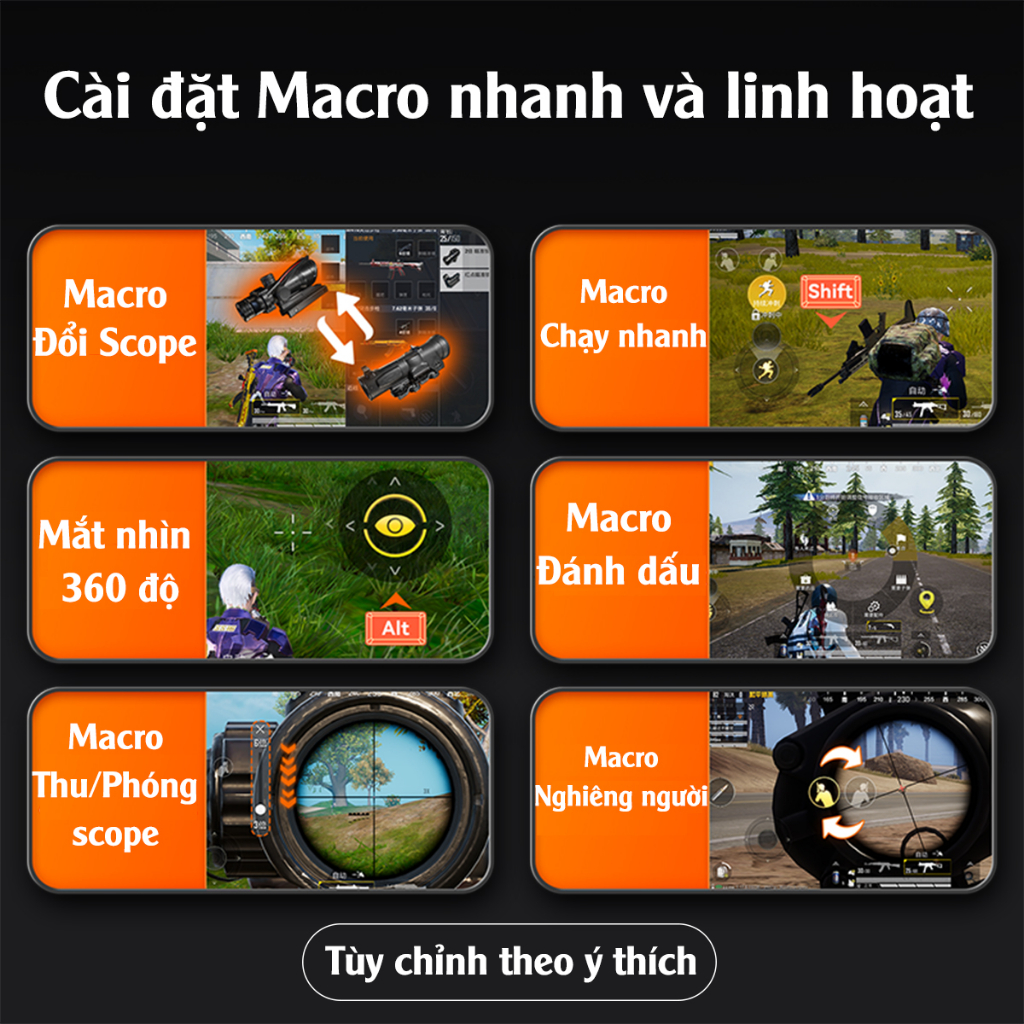 Bộ chuyển đổi bàn phím chuột chơi game Vinetteam Lie Ying Pro hỗ trợ nhận nhận dạng ghìm tâm thông minh chơi game PUBG, FF, Call Of Duty, CF Mobile dành cho Android, IOS - hàng chính hãng