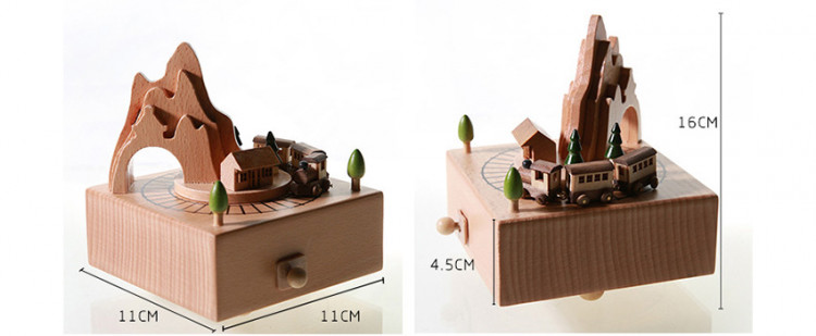 Hộp nhạc gỗ tàu qua núi