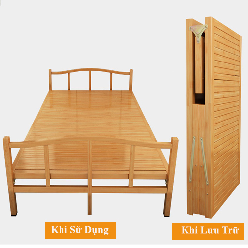 Giường tre gấp gọn, giường gấp nguyên liệu 100% tre già tự nhiên chọn lọc thân thiện môi trường bảo vệ sức khỏe