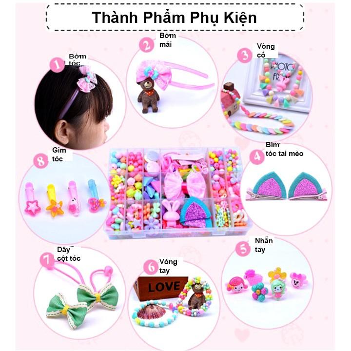 Bộ Xâu Vòng Hạt Cườm Kèm Phụ Kiện Tóc (Tai Mèo) +Tặng Keo Nến + Dấy Cước Và Khung Bờm