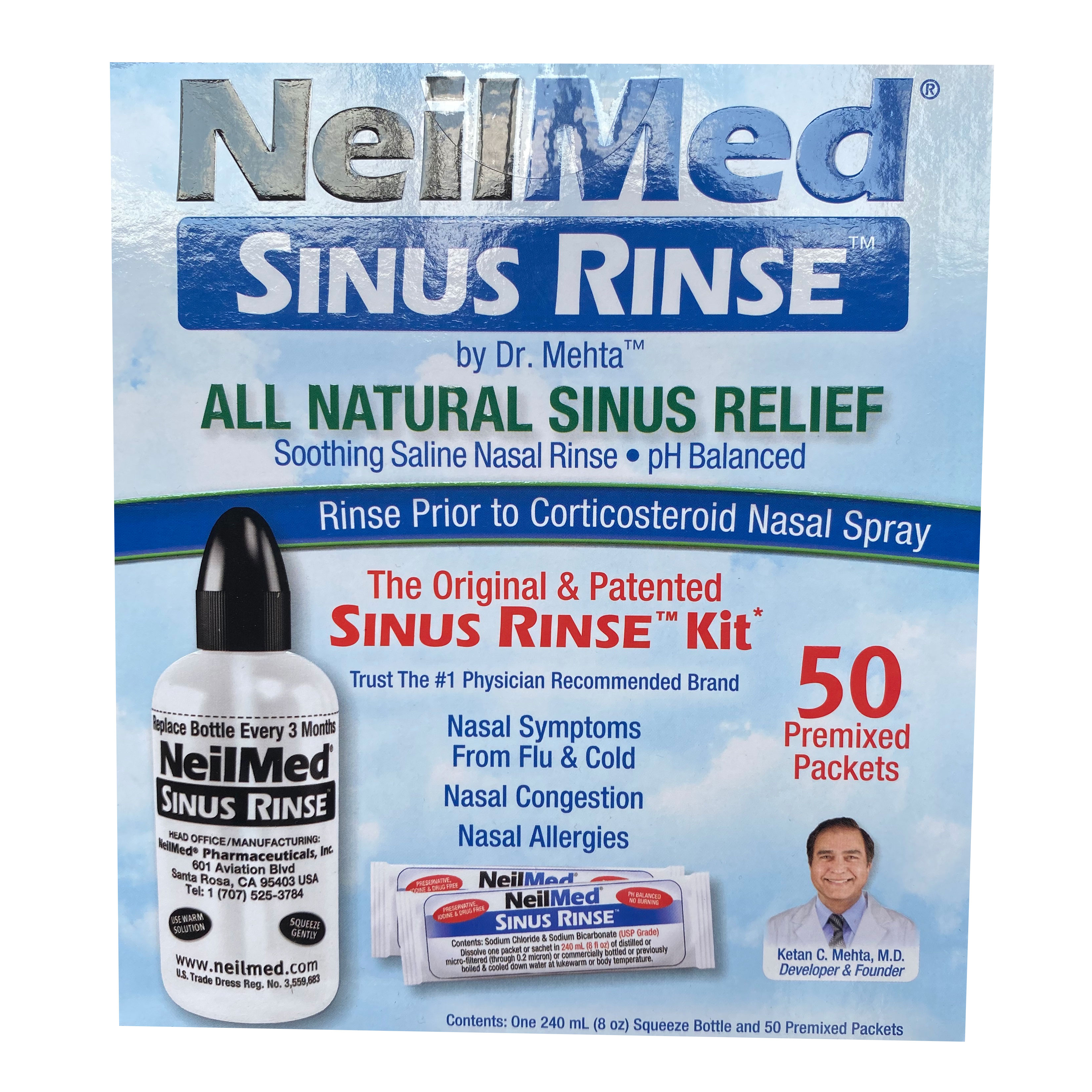 Đồ xịt rửa mũi NeilMed SINUS RINSE (50 gói muối)