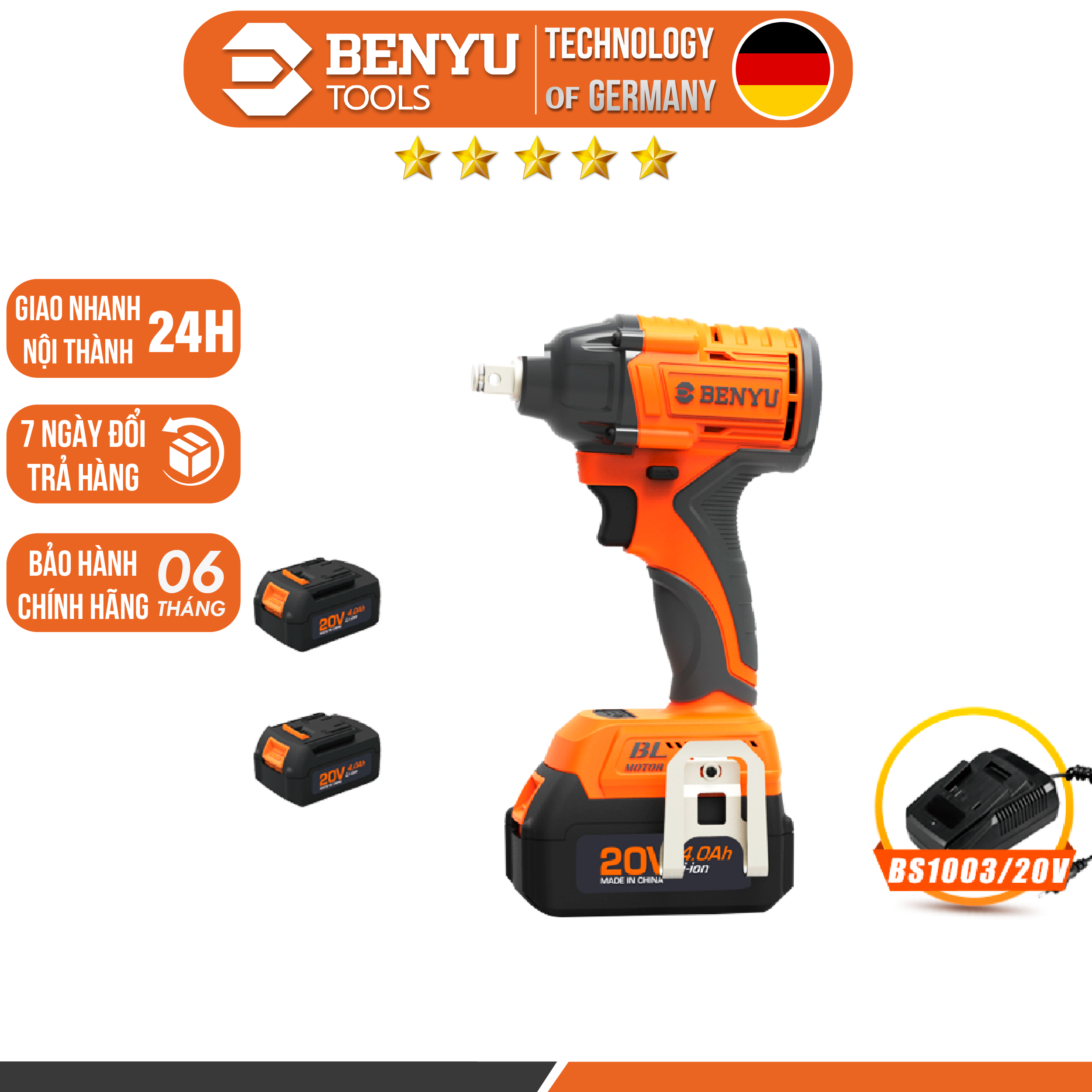 DIY | Máy Siết Bu Lông Pin 20V BENYU BS1003/20V