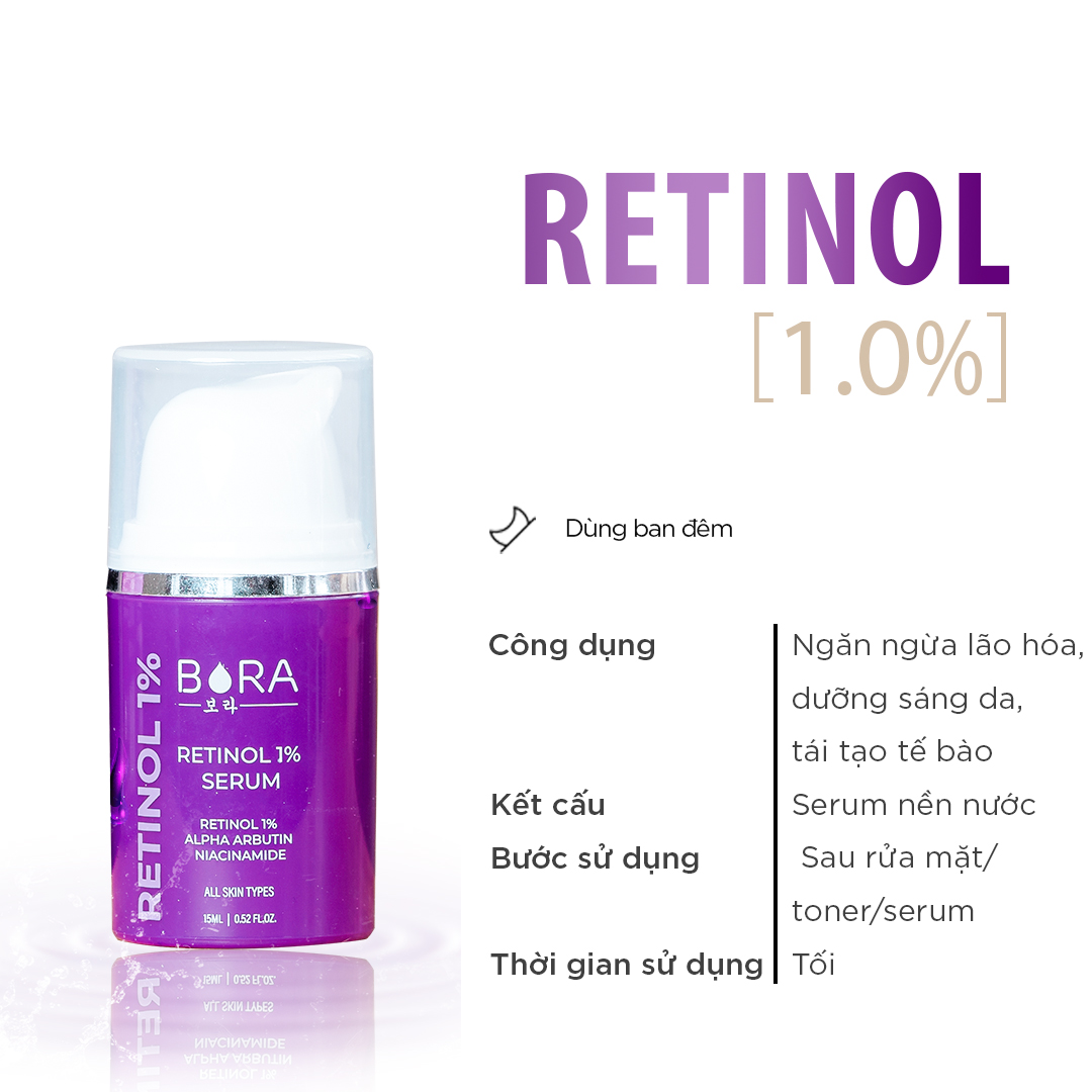 Tinh chất dưỡng trắng da mờ nám Retinol 1.0% serum