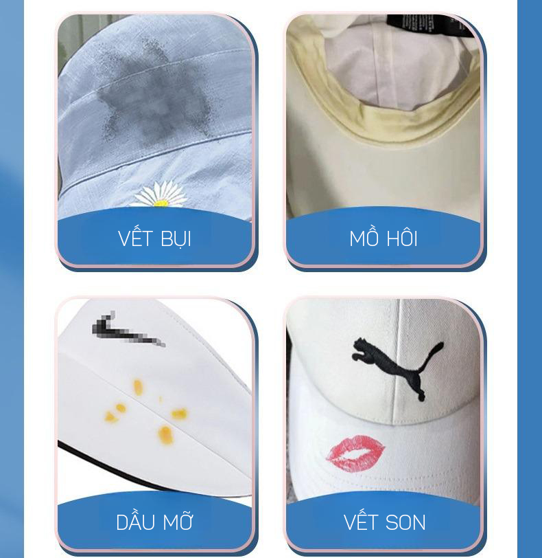 Dung Dịch Tẩy Sạch Mũ Lưỡi Trai, Mũ Nón Vành Vải Cao Cấp 300ml - Hàng Nhập Khẩu