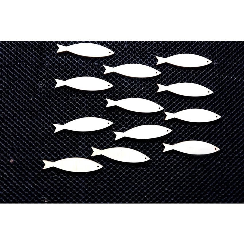 Set 20 con Cá Gỗ Tô Mầu Cho bé 9cm kèm màu tô và cọ