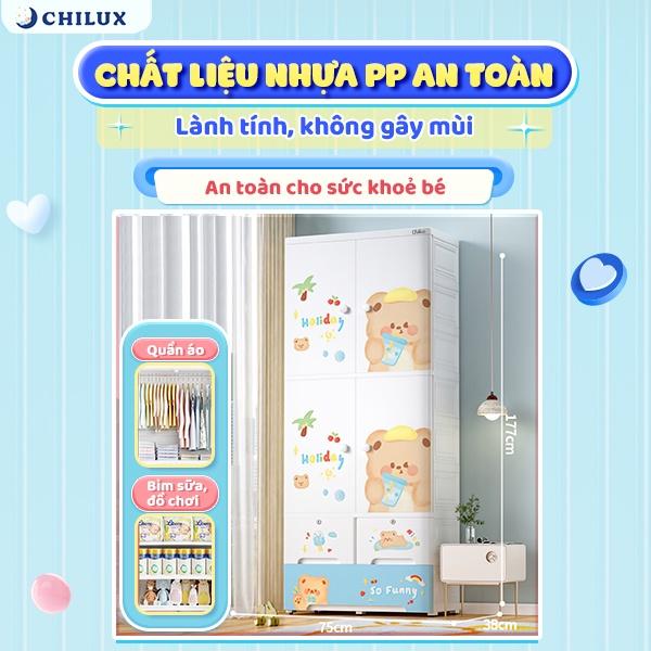 Tủ quần áo cho bé Chilux tủ nhựa PP an toàn, chắc chắn, nhìu kích thước và màu sắc xinh xắn