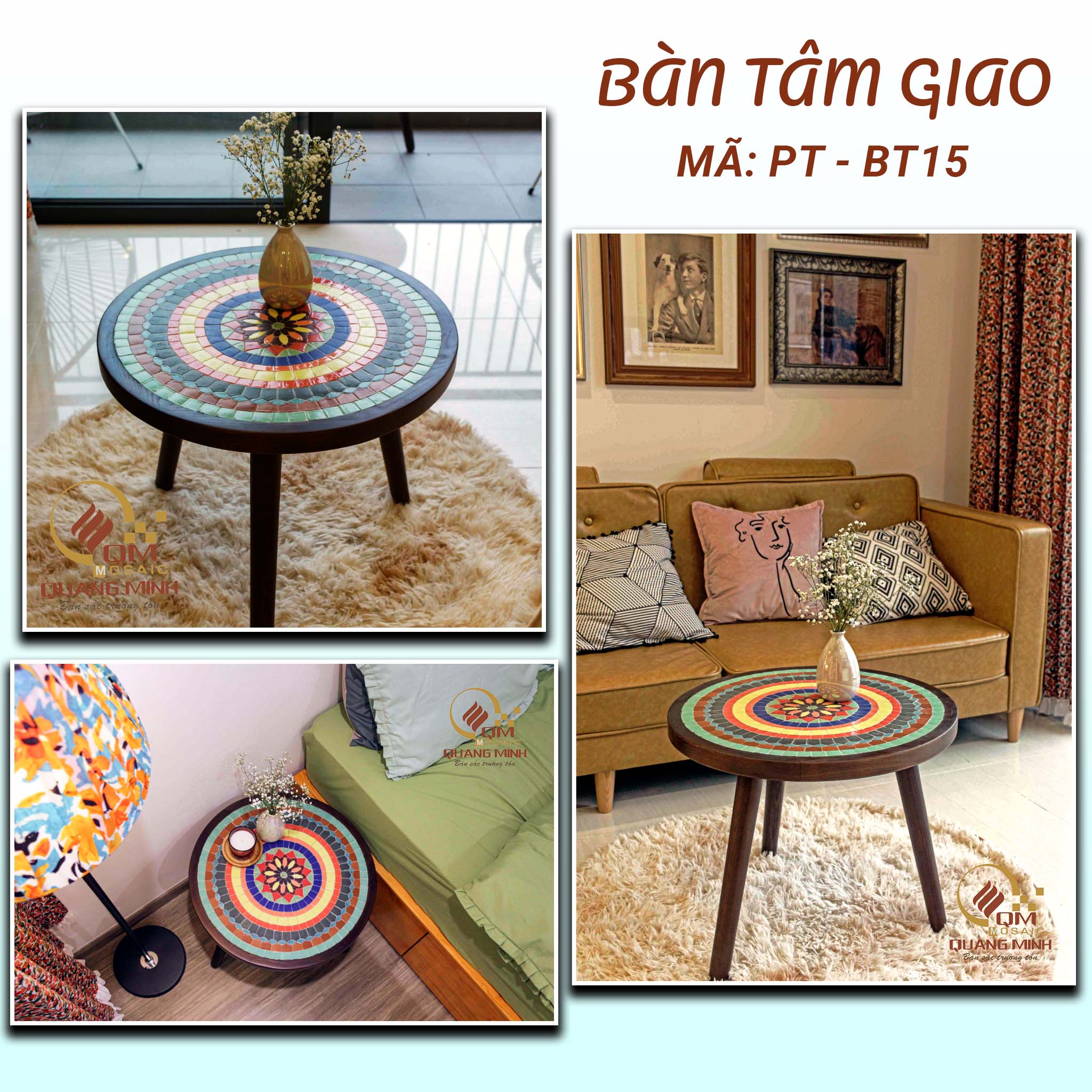 Bàn trà gốm Tâm giao- BT15