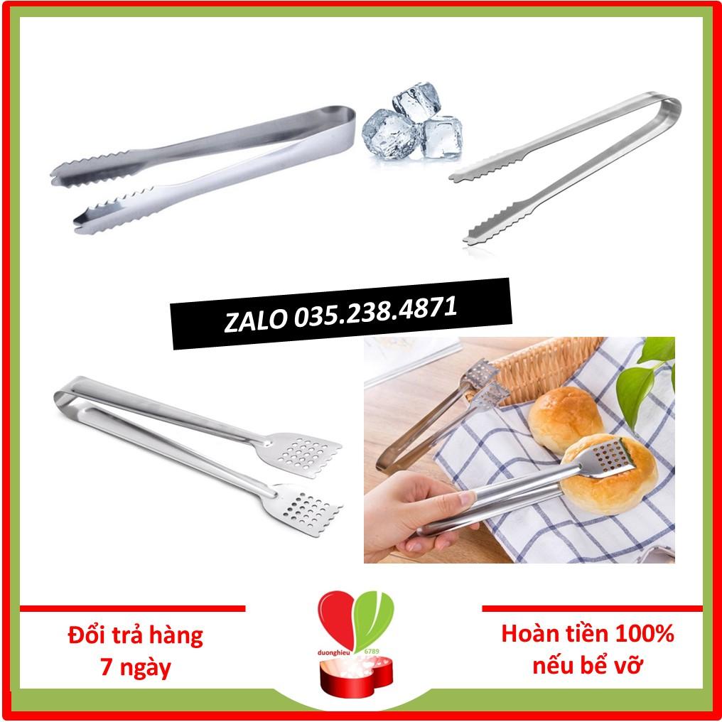 Gắp Đá, Kẹp Thức Ăn Inox Không Rỉ Đồ Dùng Nhà Bếp An Toàn Sạch Sẽ 