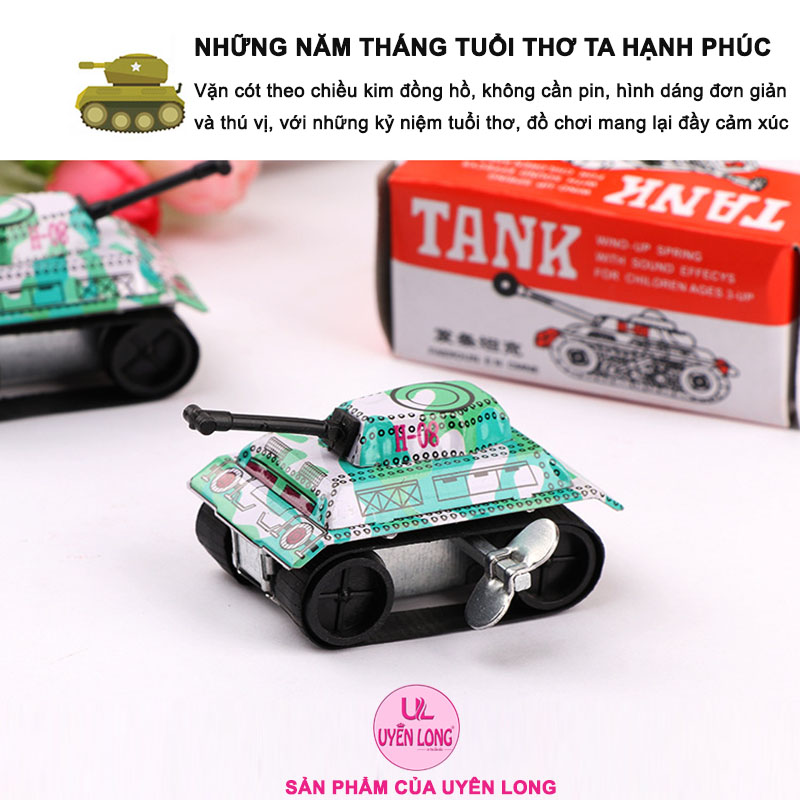 Xe Tăng Bằng Kim Loại Mini Bánh Xích Vặn Cót Không Dùng Pin, Đồ Chơi Hoài Cổ, Mang Lại Nhiều Cảm Xúc Và Ký Ức Tuổi Thơ