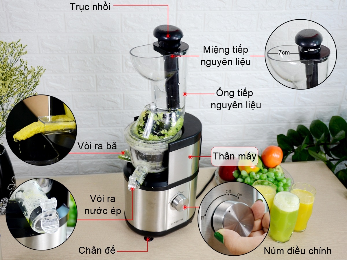 Máy ép trái cây Slowjuicer công suất lớn Mishio OJ6-Fruitberry-S 400W - Hàng chính hãng