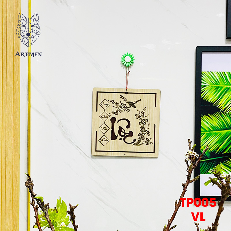 Chữ Lộc Hoa Văn Thư Pháp - Bảng Gỗ Decor - Trang Trí Nhà Cửa - Tết