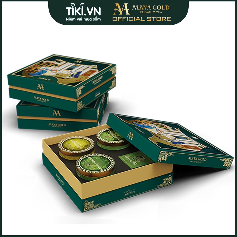 Bộ quà tặng Trà cao cấp Royal's Lux  thương hiệu Maya Gold Premium Tea có thiết kế sang trọng, đẳng cấp và độc đáo.