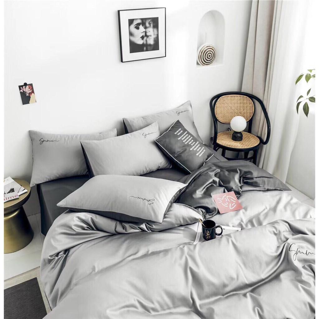 Bộ 5 Món Vỏ Chăn Tencel 40s Sumoi - Xám