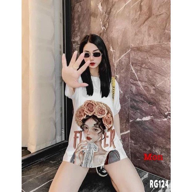 ÁO THUN UNISEX NAM NỮ cô gái nón hoa