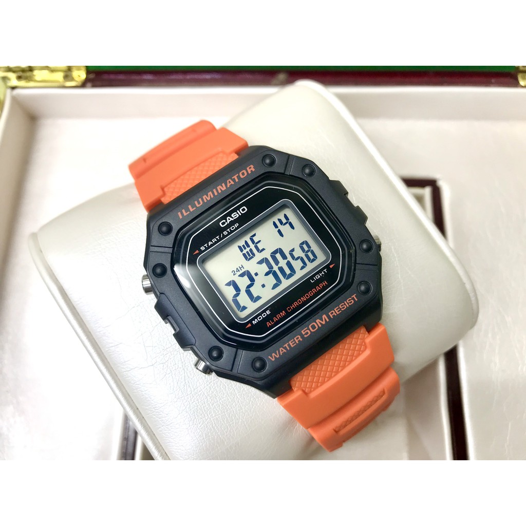 Đồng hồ nam dây nhựa Casio W-218H-4B2VDF