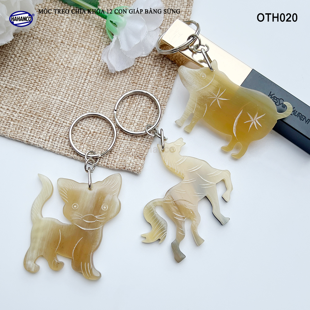 Móc treo chìa khóa 12 con giáp bằng sừng (OTH020) Độc Lạ - Đẹp mắt