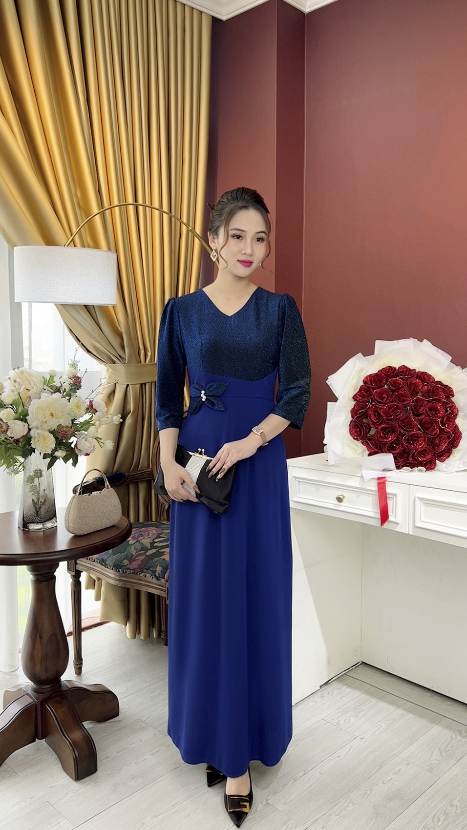 Đầm Trung Niên [ Linh Trà ] (TM 965) Trẻ Trung Thiết Kế Trang Nhã Thanh Lịch Bigsize Đi Làm Đi Tiệc Cho Bà Cho Mẹ U50