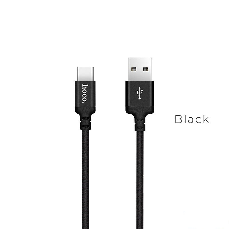 Dây Cáp Sạc Dây Dù Hoco X14 USB-A to Type-C  dùng cho samsung, sony, Huawai,... Màu ngẫu nhiên- Hàng chính hãng