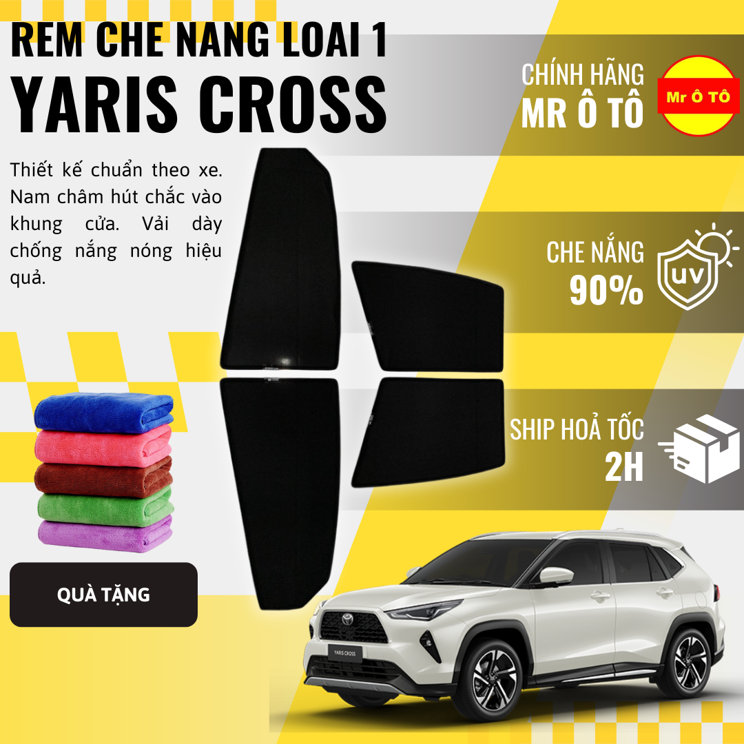 Rèm Che Nắng Xe Toyota Yaris Cross Loại 1 Mr Ô TÔ Bảo Hành 24 tháng Cam Kết Chuẩn Khít Theo Xe