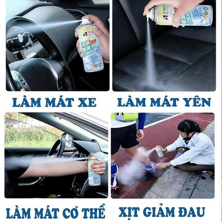 Bình xịt làm lạnh tức thời ô tô xe máy Instant Freeze Cool 260ml Làm lạnh nhanh, khử mùi hiệu quả