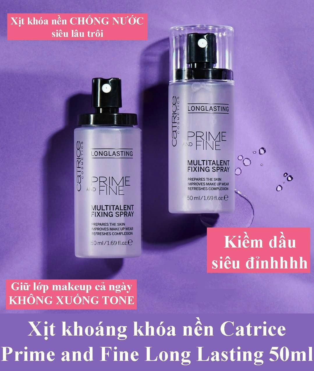 Xịt Khoáng Khóa Nền Catrice Prime And Fine Multitalent Fixing Spray