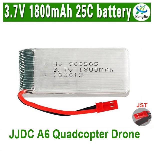 Pin Flycam Dung Lượng Cao 3.7V 1800mAh 25C Phù Hợp Dòng Quad JJRC A6 Cổng JST