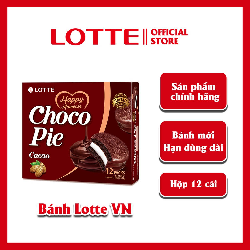 Bánh Lotte Choco Pie Cacao - 12 cái