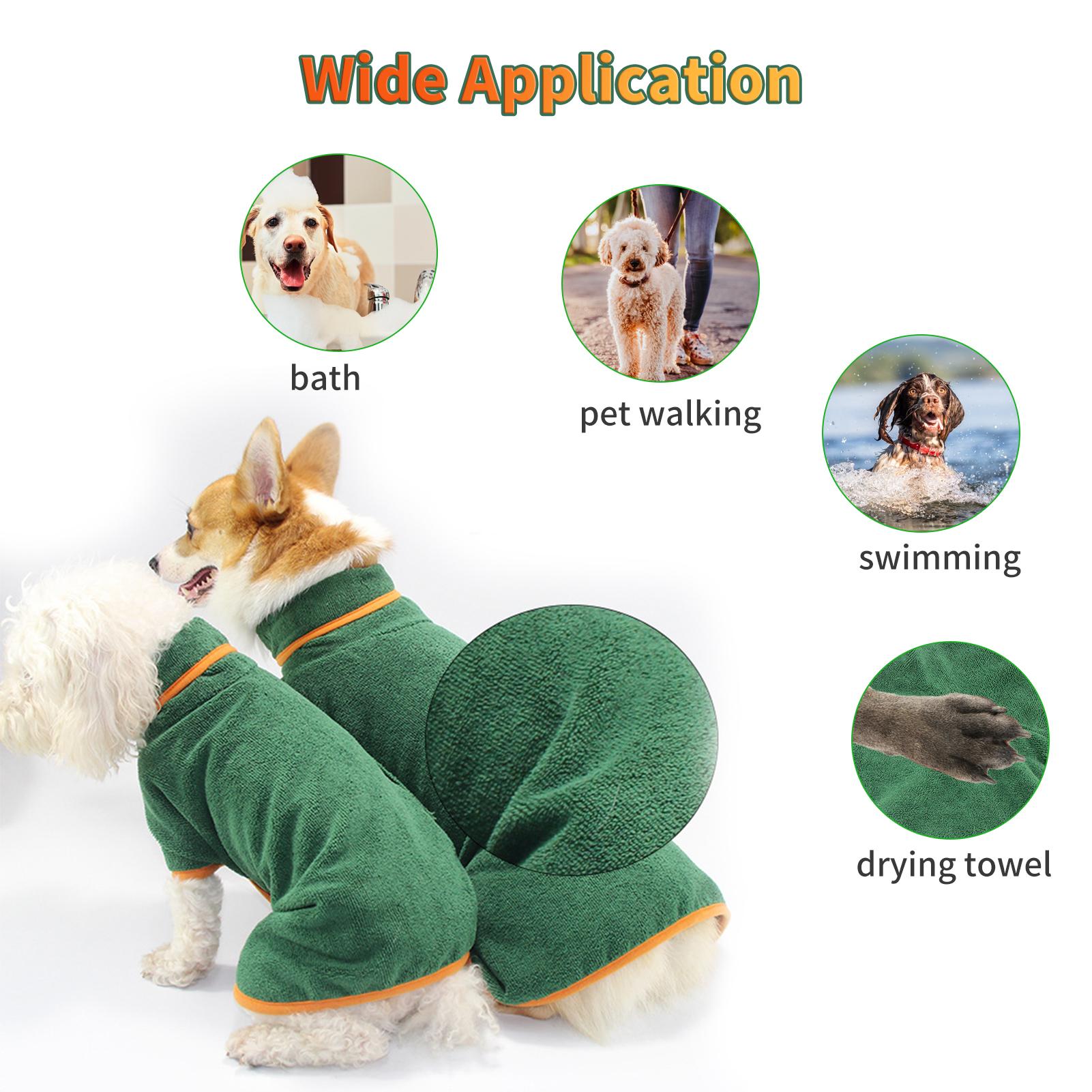 Khăn choàng tắm cho chó bằng vải polyester chất lượng cao mềm mại và thoải mái,Thiết kế dây đeo dính đeo vào và cởi ra dễ dàng