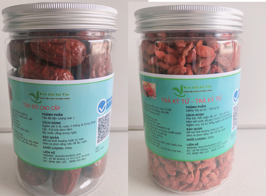 Combo Táo đỏ - Kỷ tử - Mỗi hủ 200gr