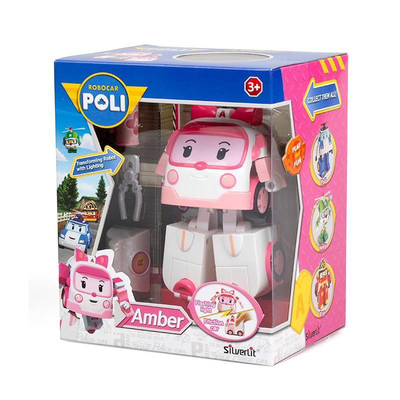 Đồ Chơi Robot Biến Hình Xe Cứu Thương Amber Có Chạy Trớn &amp; Ánh Sáng ROBOCAR POLI 83095