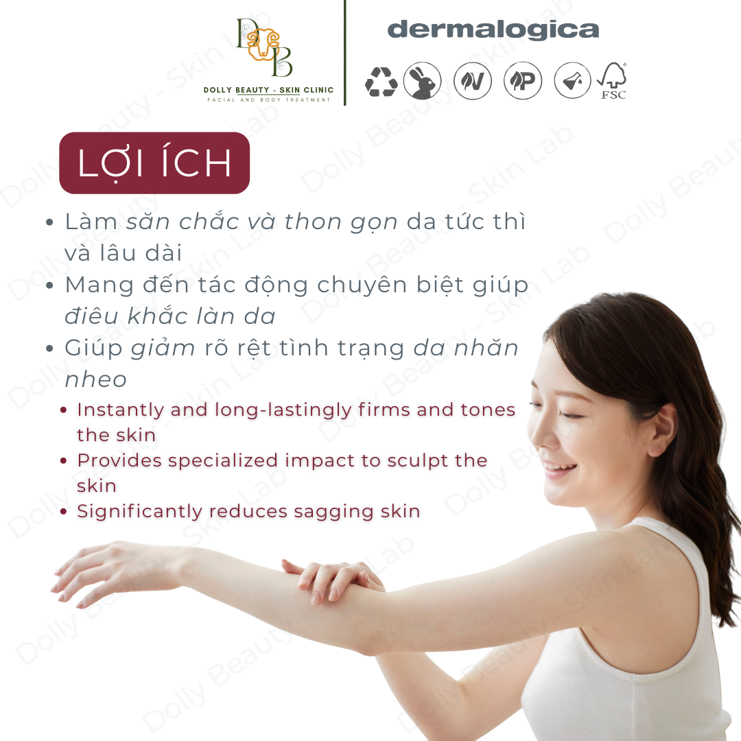 Tinh chất định hình body, giảm nếp nhăn, trẻ hoá Dynamic Skin Sculptor Body Serum siêu bóng loáng phù hợp với mọi loại da của Dermalogica