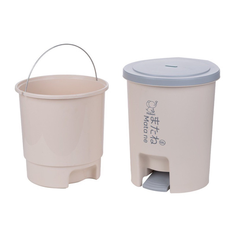 Thùng Rác Nhựa Đạp Chân Nắp Tròn HOKORI Làm Sọt Rác Văn Phòng,Đựng Rác Gia Đình, Trong Nhà - Hàng chính hãng