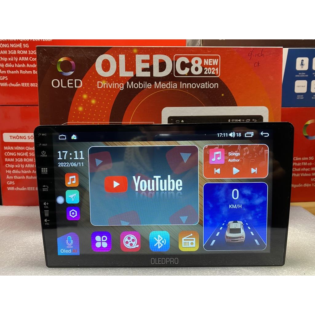 Combo màn hình OLEDPRO C8 kèm mặt dưỡng,dây nguồn cho xe KIA RIO