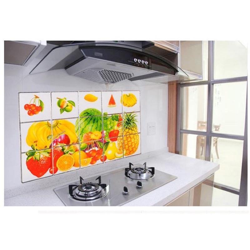 Giấy dán tường cách nhiệt, chống dầu mỡ cho nhà bếp, Chịu Nhiệt - Decal Dán Bếp Họa Tiết 3D