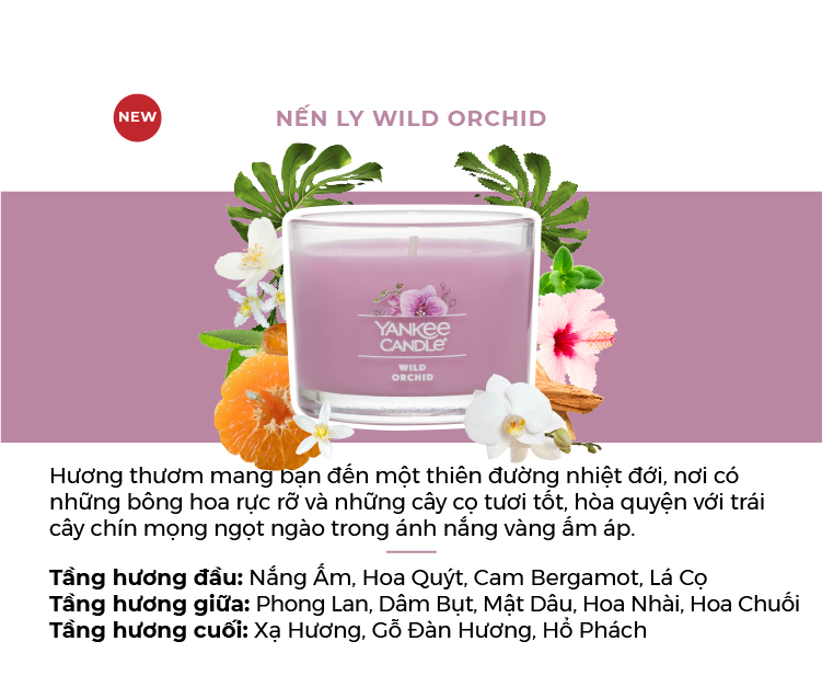 Nến ly mini Yankee Candle (37g) - Wild Orchid