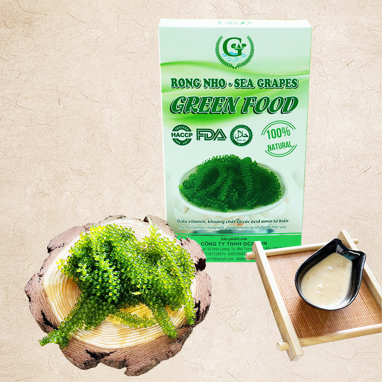 Rong nho biển GREEN FOOD - Sea grapes - Giàu vitamin, khoáng chất và các axit amin (Hộp 100g) | Tiki