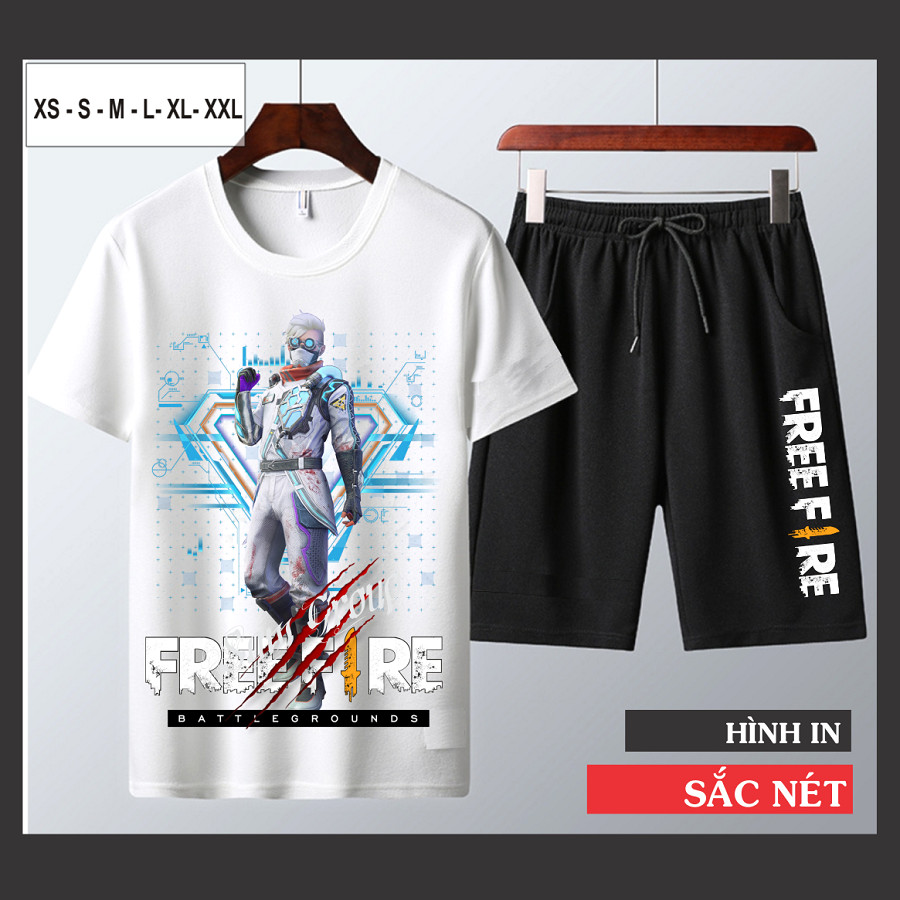 Bộ Nam Hè Free Fire Chất Liệu Cotton Set Bộ Quần Áo Nam In Hình B.Học Cực Chất Hot Trend 2020