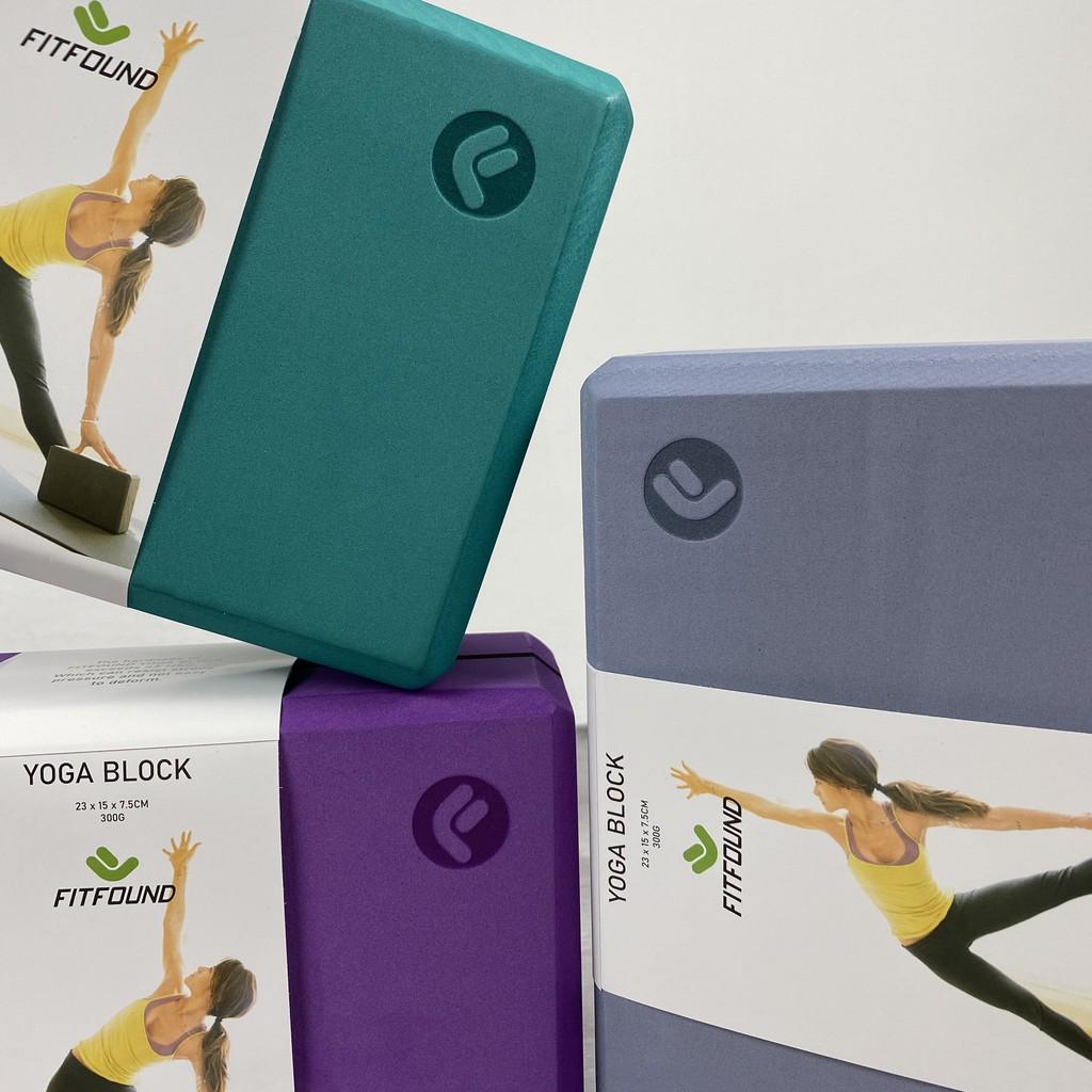 Gạch gối tập yoga EVA nặng 300g viền kẻ độ cứng cao không lún - Yoga blocks