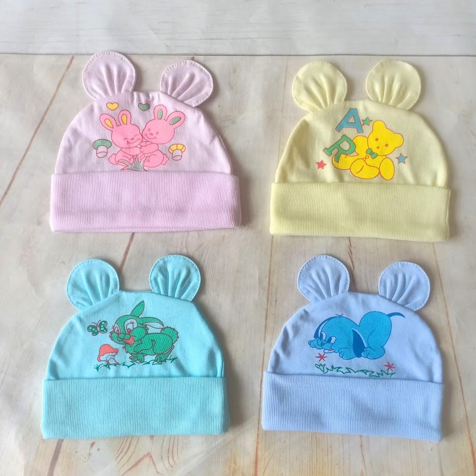 Set 5 Mũ thung sơ sinh tai gấu đẹp Babi cho bé