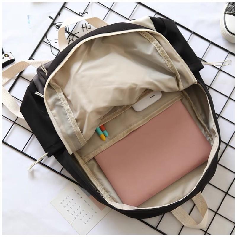 Balo đen túi hộp siêu xinh