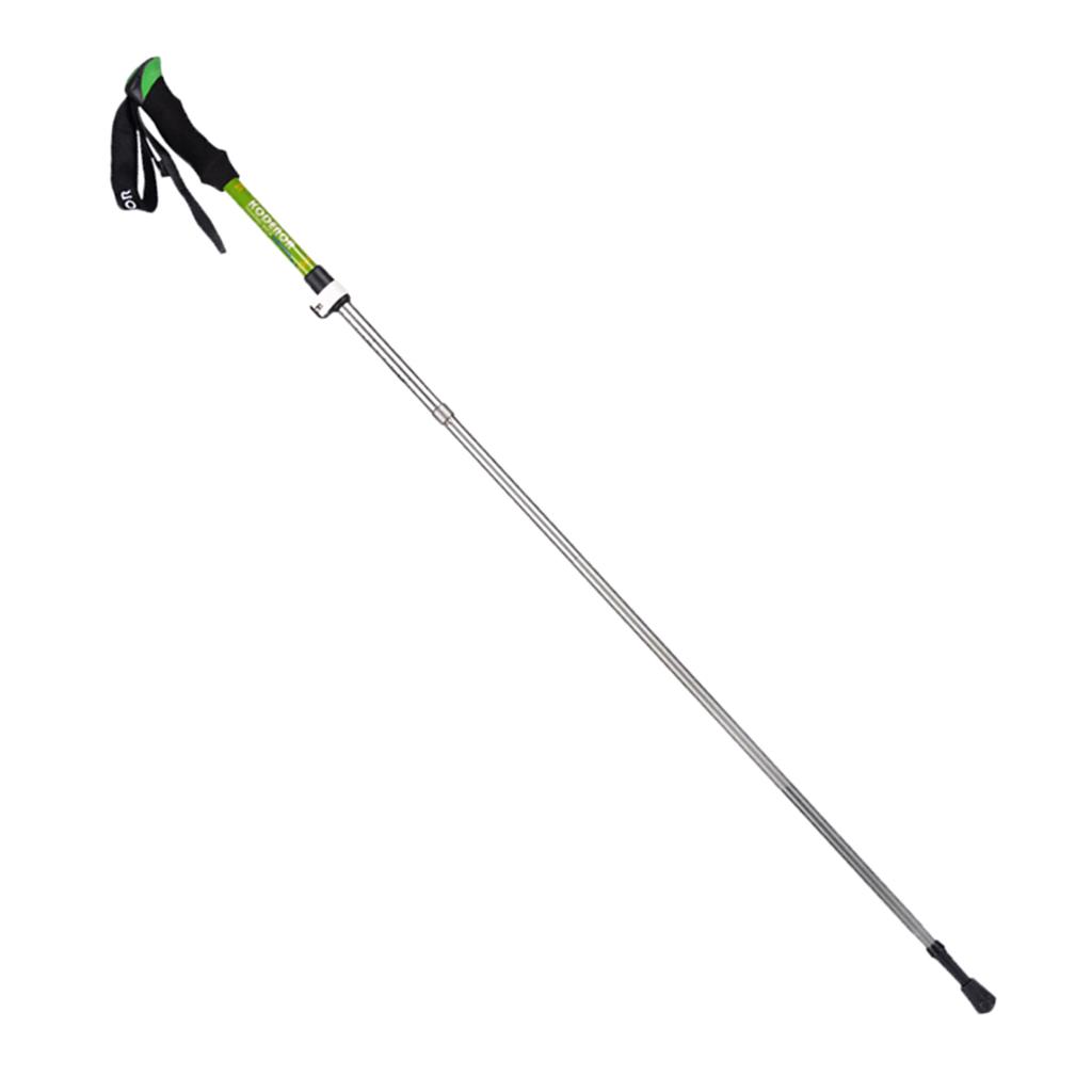 Telescopic Alpenstock Trekking Hiking Sticks Poles Green