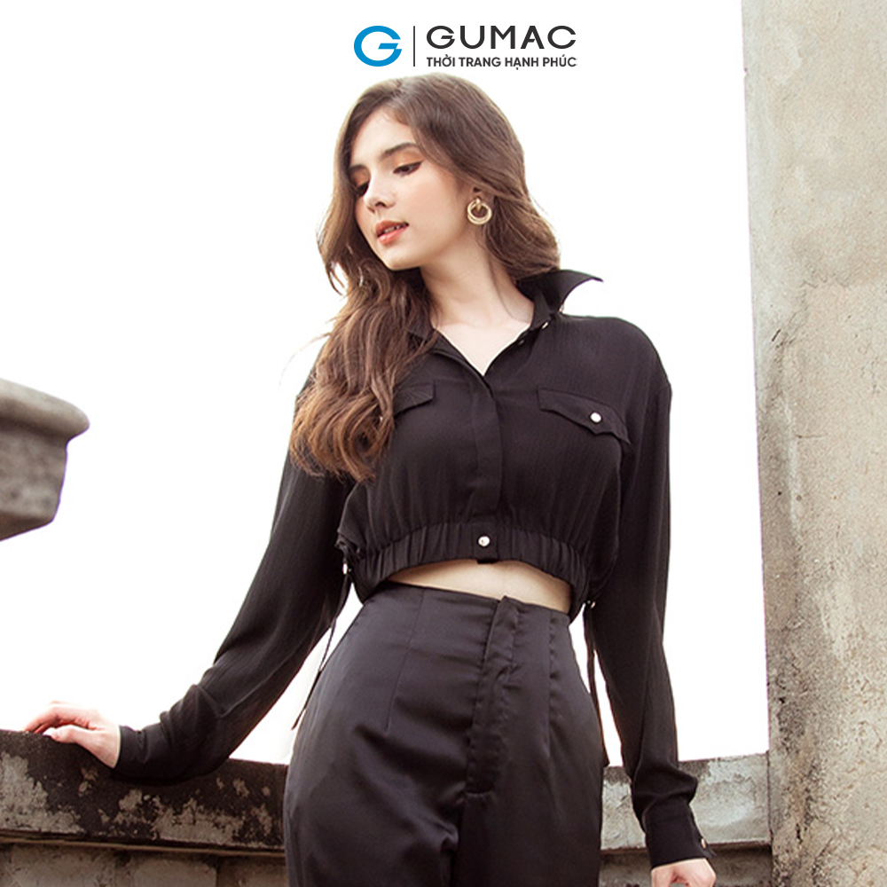 Áo croptop GUMAC AB908 bo chun phong cách