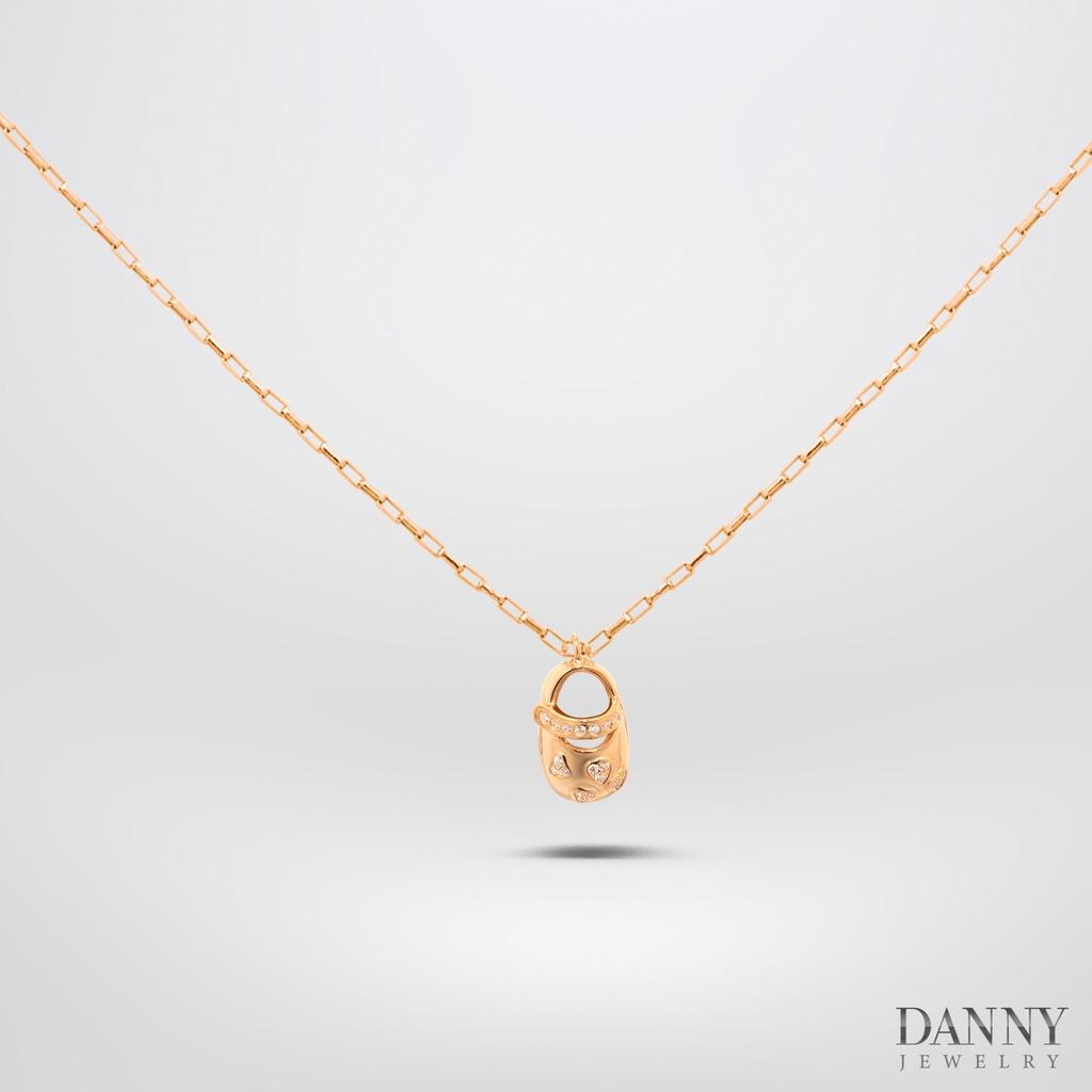 Dây Chuyền Có Mặt Danny Jewelry Bạc 925 Xi Vàng Hồng Đính Đá CZ Hình Chiếc Giày DM059