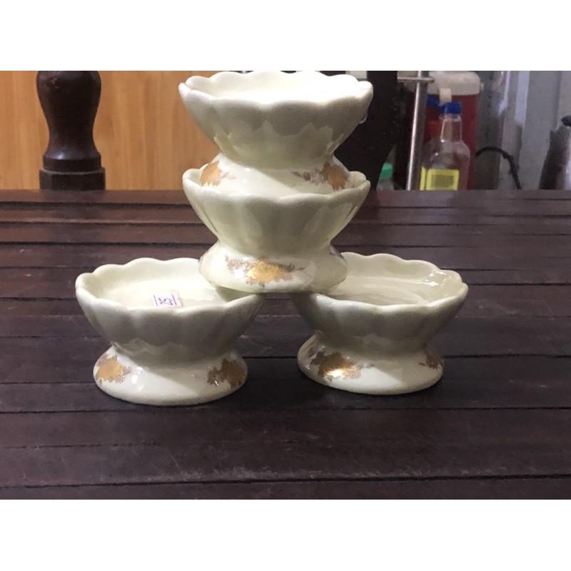 Chân Nến Thờ Men Vàng