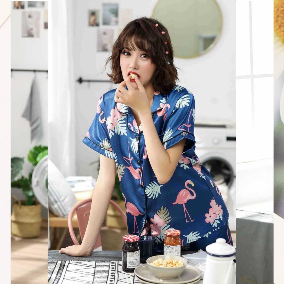Đồ bộ đùi nữ - đồ ngủ tiểu thư, bộ lụa satin siêu đẹp B65