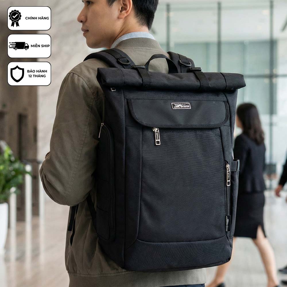 Balo Du Lịch Nắp Cuộn Xbags Dark Bear XB 1202 - Balo Chống Nước Cao Cấp, Dung Tích Lớn Mở Rộng Linh Hoạt