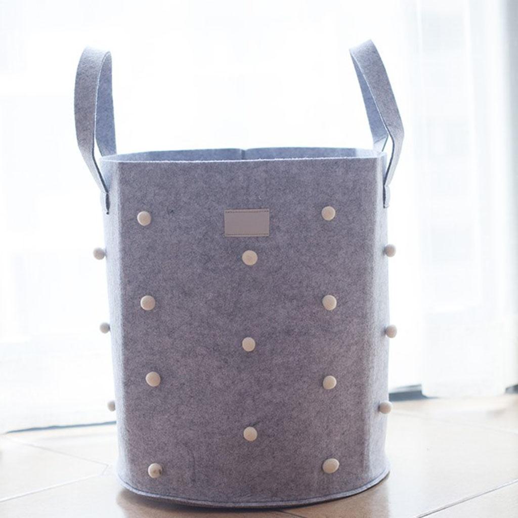 Cotton Felt Storage Laundry Basket Kid's Toy Basket Photo Props with Handle