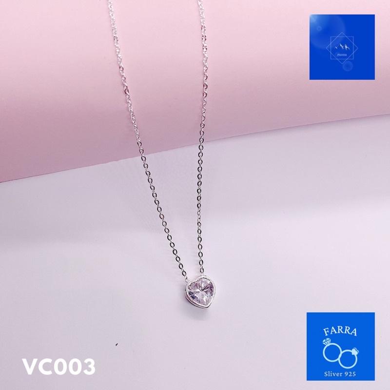 Vòng Cổ Nữ Bạc Trái Tim - FARRA -VC003