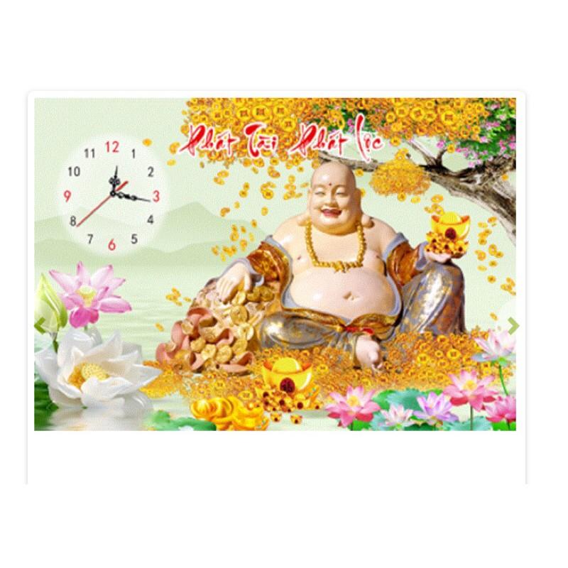 Tranh đính đá Phật Di Lạc Phát Tài Phát Lộc Df1629 chưa đính